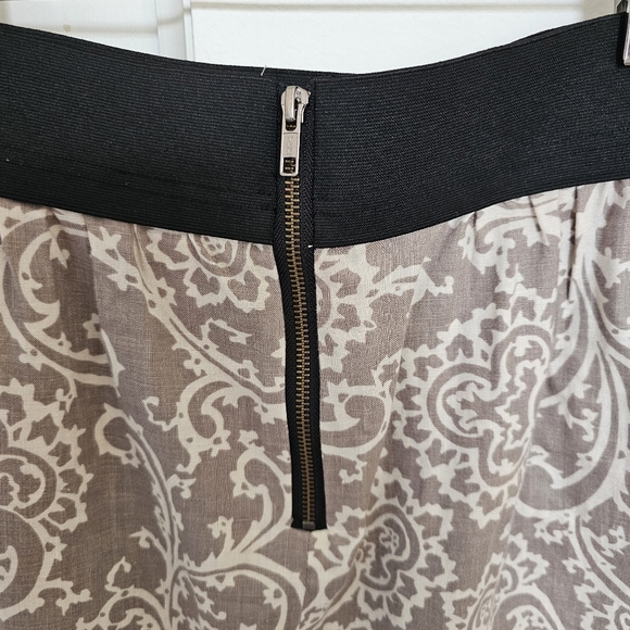 Ann Taylor loft linen mini skirt Bubble taupe white elastic size 6 - Picture 4 of 6